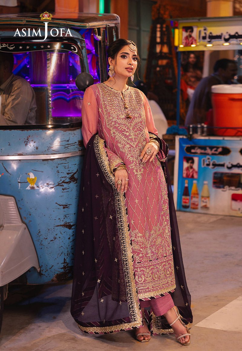 Chamkeeli By Asim Jofa Embroidered Chiffon Suit