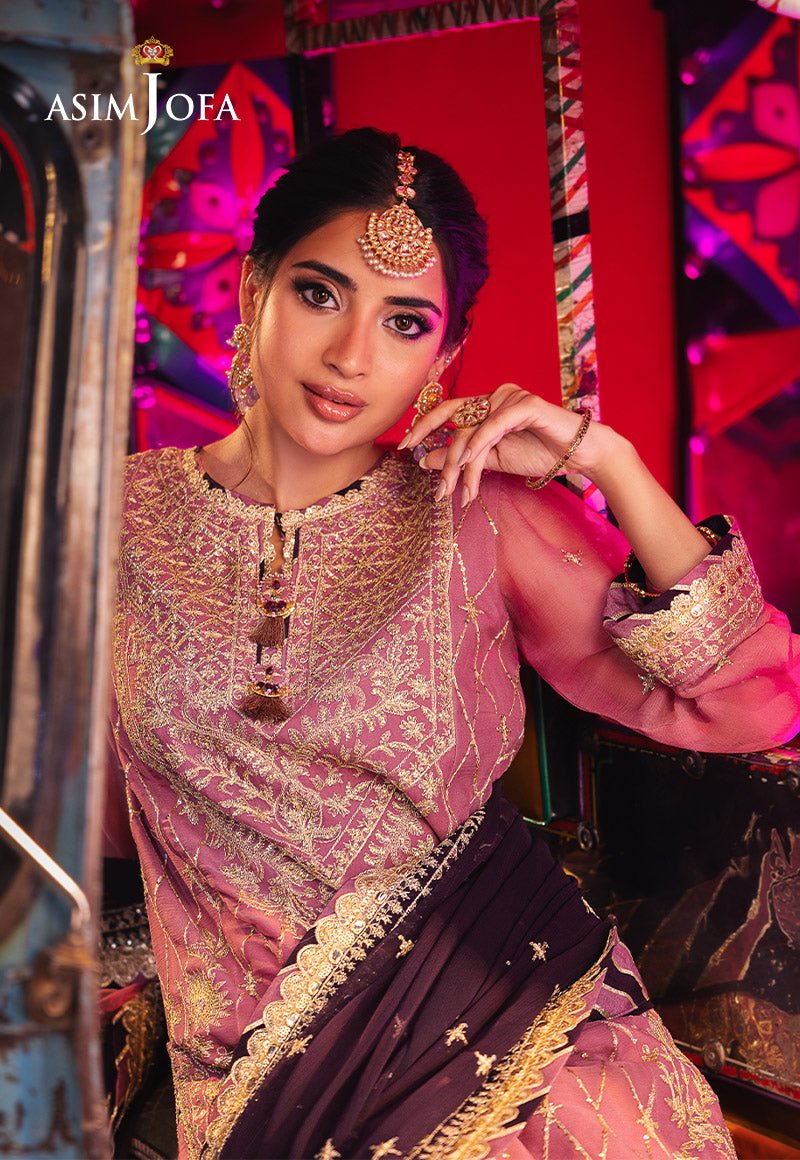 Chamkeeli By Asim Jofa Embroidered Chiffon Suit