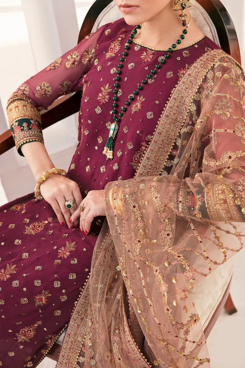 Baroque Maroon Luxury Chiffon Collection
