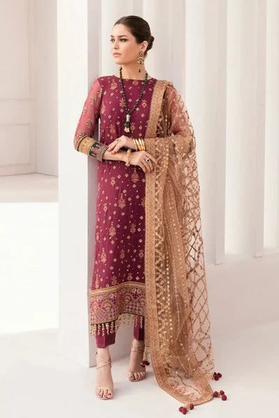 Baroque Maroon Luxury Chiffon Collection