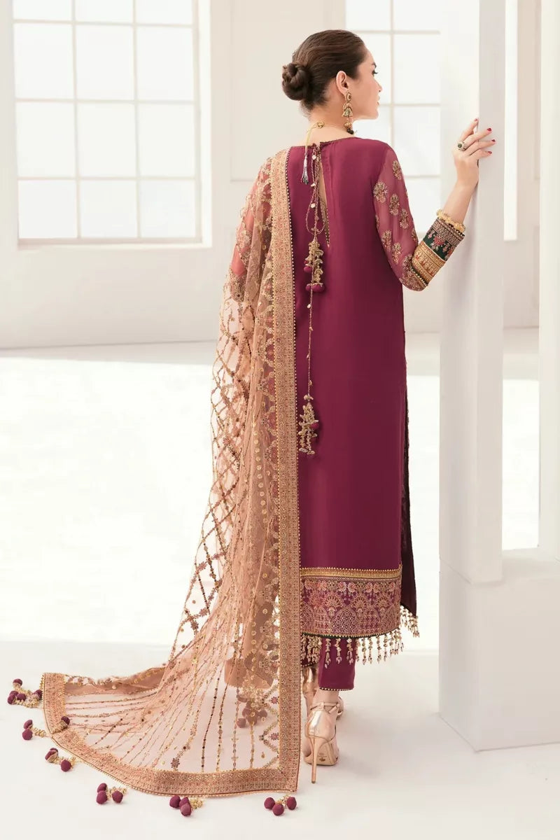 Baroque Maroon Luxury Chiffon Collection