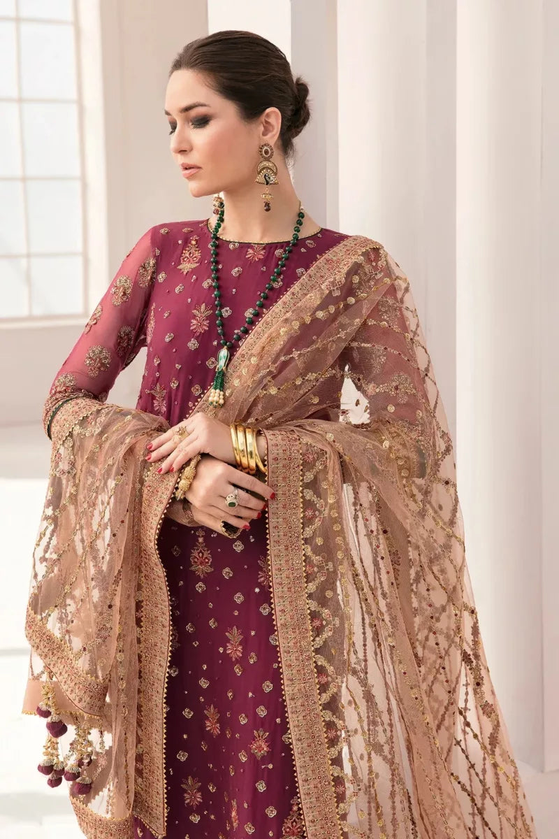 Baroque Maroon Luxury Chiffon Collection