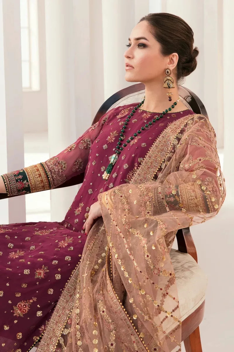 Baroque Maroon Luxury Chiffon Collection