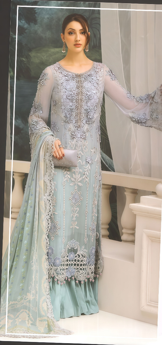 Maria B chiffons Embroidered Dress