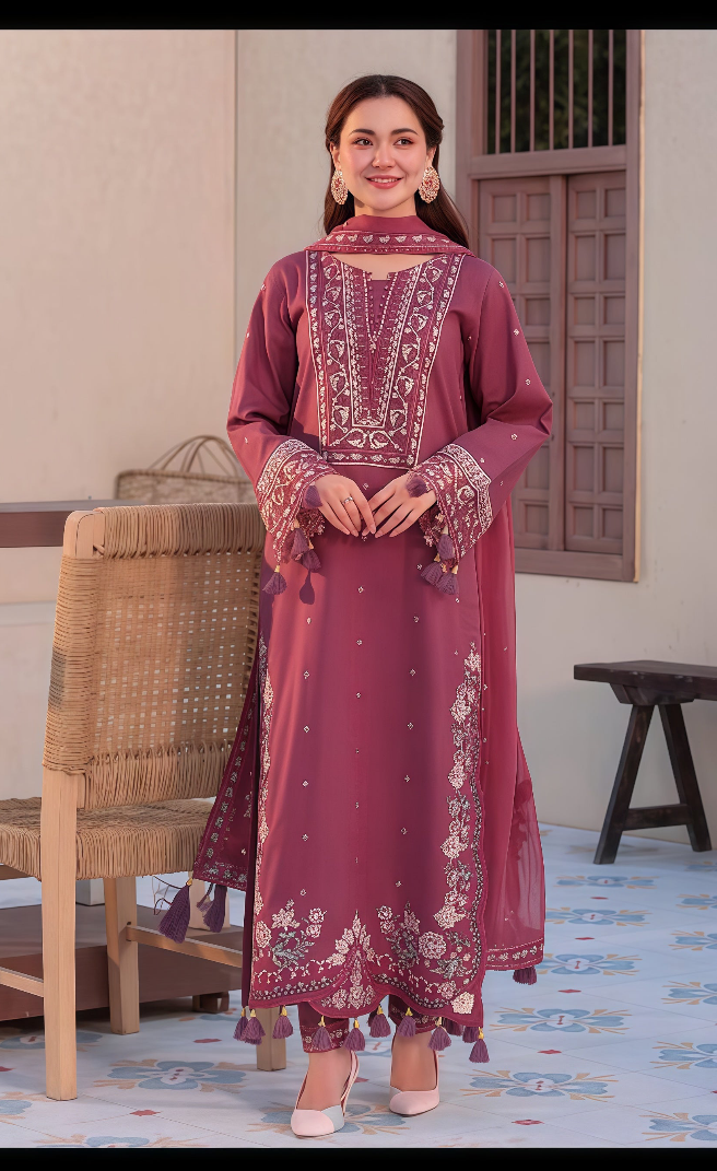 Dhanak Winter Embroidered Dress