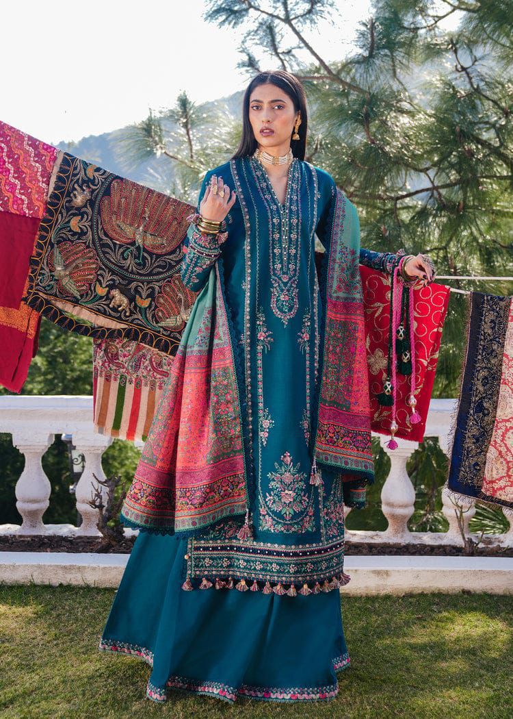premium Dhanak dress by Hussain Rehar Winter Collection 2025