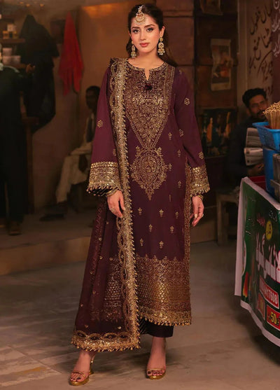 Asim Jofa Maroon Formal Collection Chiffon