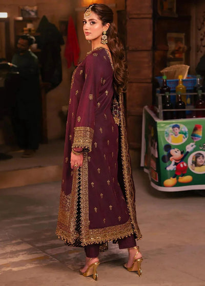 Asim Jofa Maroon Formal Collection Chiffon