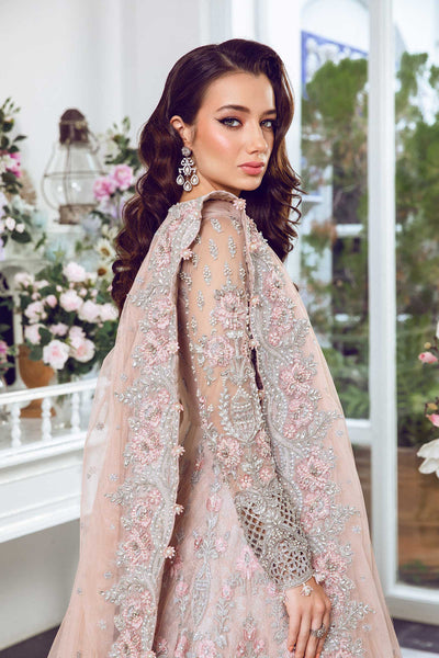 Maria B Pink Hand Work Wedding Collection Soft Net Maxi Bridal