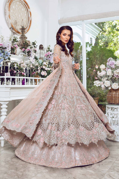 Maria B Pink Hand Work Wedding Collection Soft Net Maxi Bridal