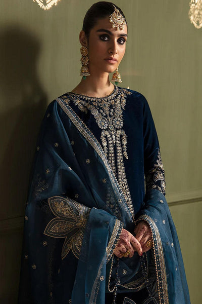 Baroque Embroidered Velvet Dress