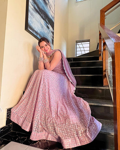 Faiza Saqlain Saeela Pink Bridal Collection Chiffon