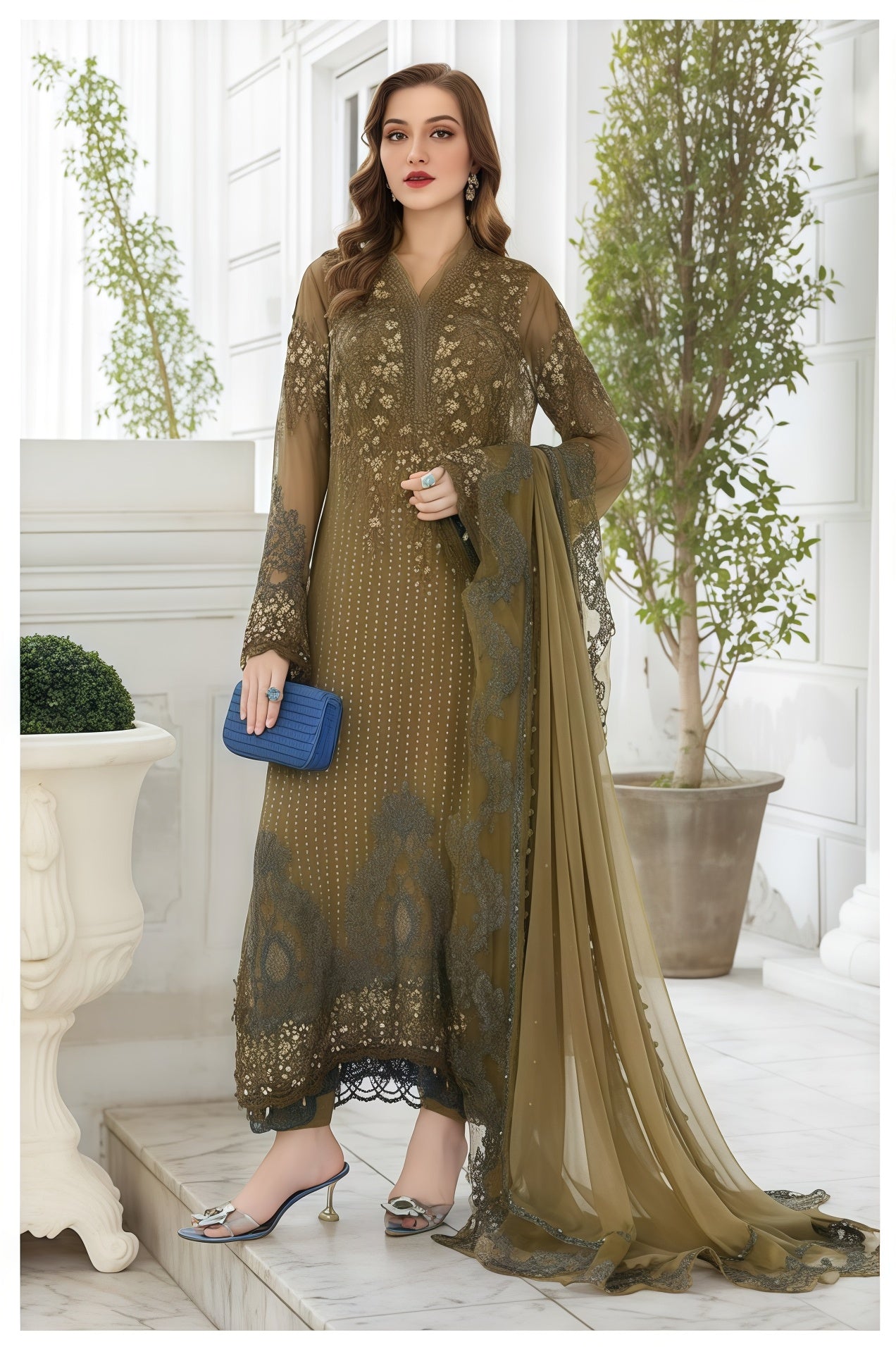 MARIA.B Luxury Embroidered Dress