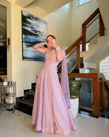 Faiza Saqlain Saeela Pink Bridal Collection Chiffon