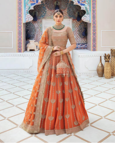 KANWAL MALIK ORGANZA  EMBROIDERED MAXI