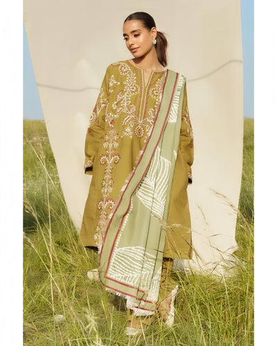 ZARA SHAHJAHAN DHANAK Printed Embroidered Dress