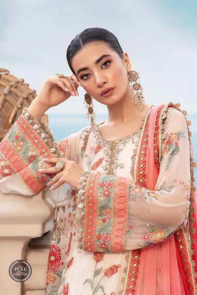 MARIA.B CHIFFON  EMBROIDERED MAXI