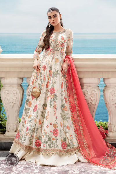 MARIA.B CHIFFON  EMBROIDERED MAXI