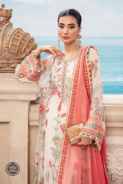 MARIA.B CHIFFON  EMBROIDERED MAXI
