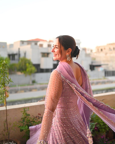 Faiza Saqlain Saeela Pink Bridal Collection Chiffon