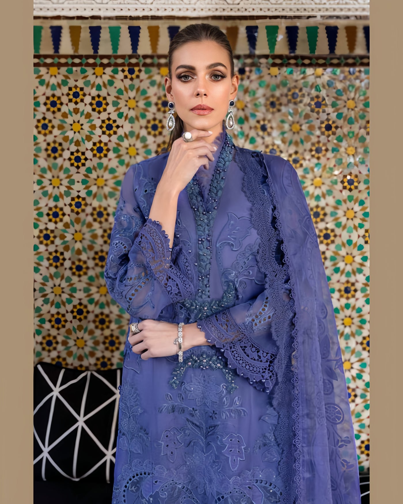 MARIA.B LAWN LUXURY Embroidered Dress