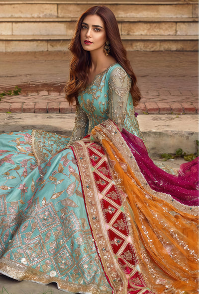 MNR ORGANZA  EMBROIDERED MAXI