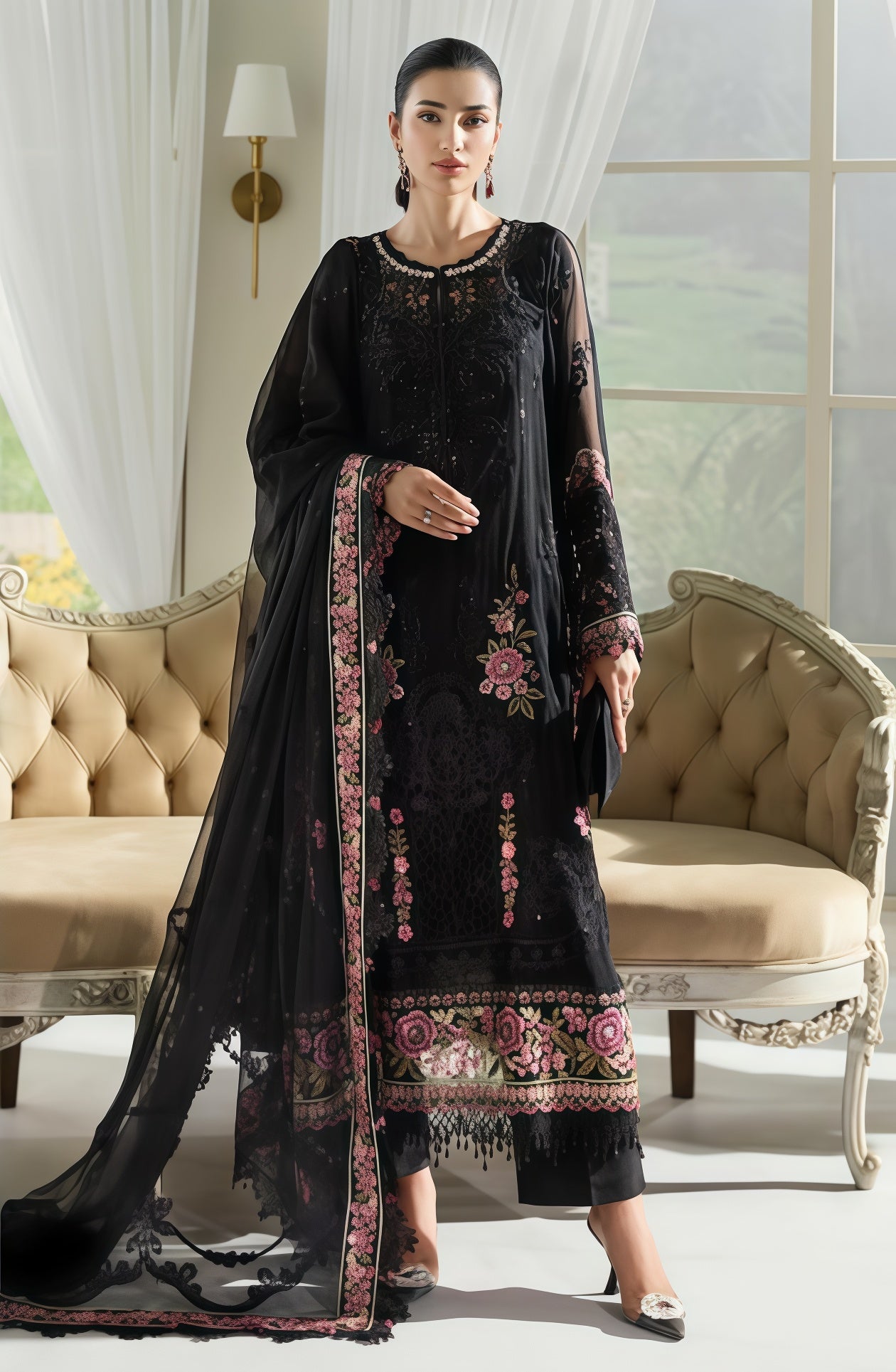 Maria.B Embroidered Dress