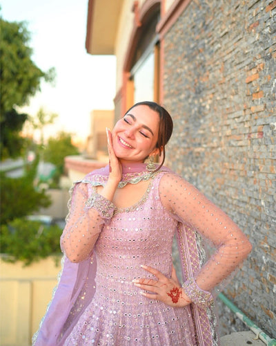 Faiza Saqlain Saeela Pink Bridal Collection Chiffon