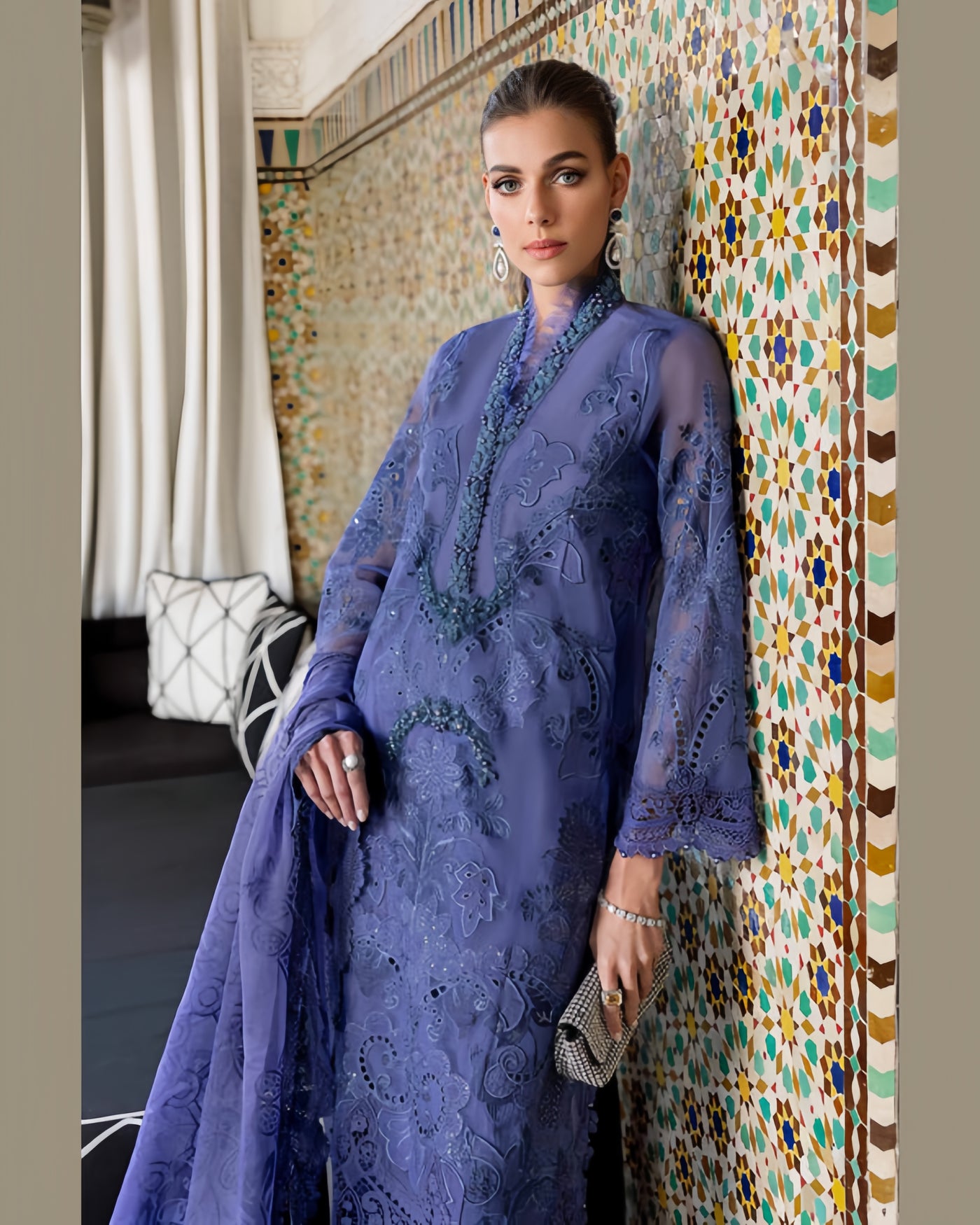 MARIA.B LAWN LUXURY Embroidered Dress