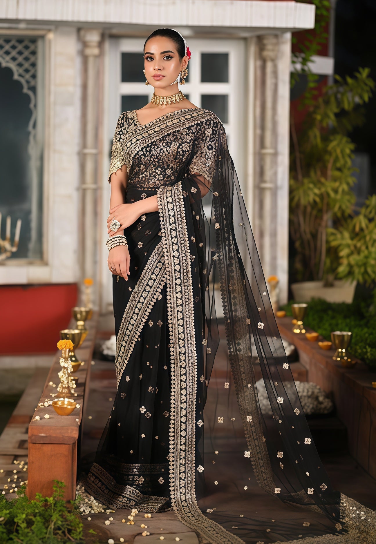 Qalamkar سنگهار Saree  – Minha