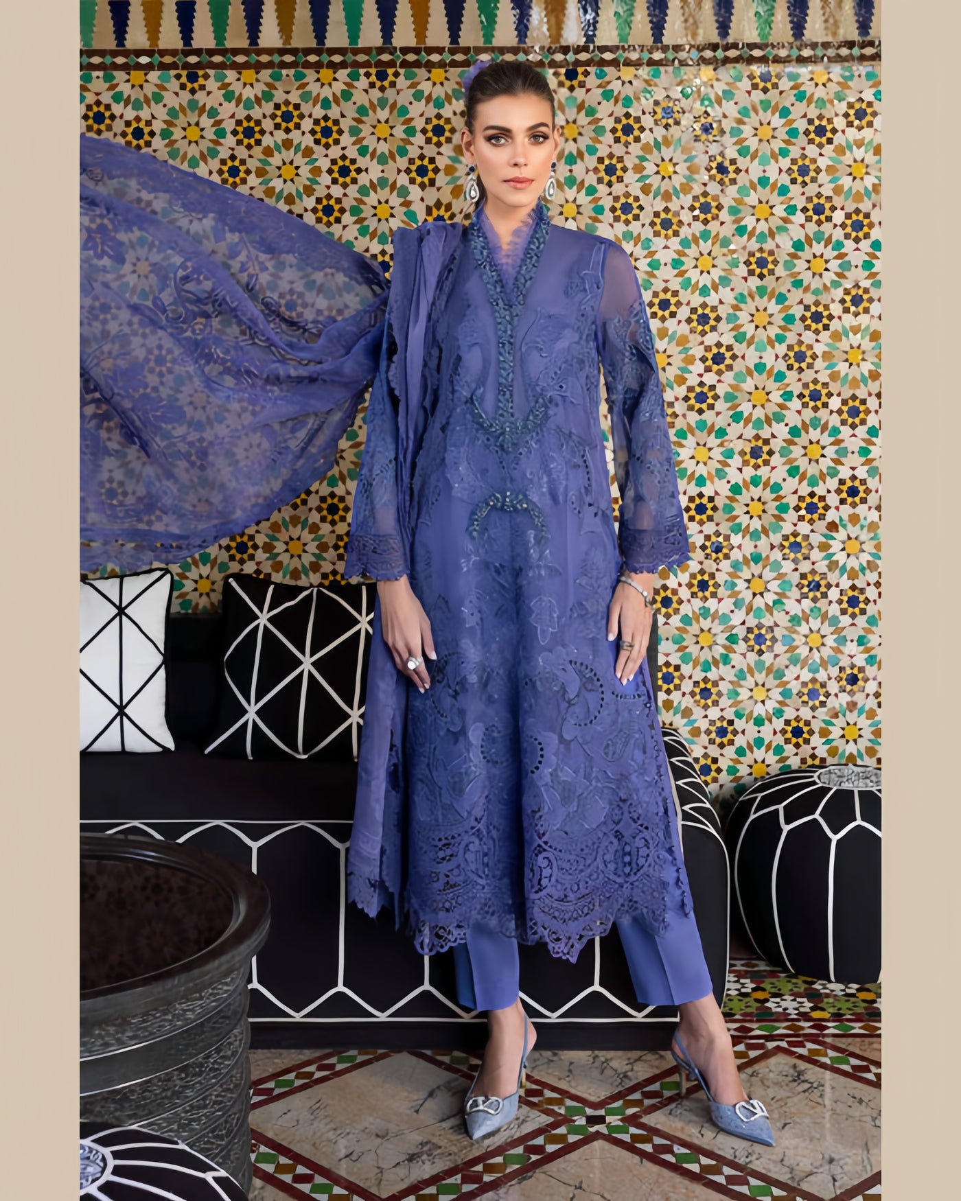 MARIA.B LAWN LUXURY Embroidered Dress