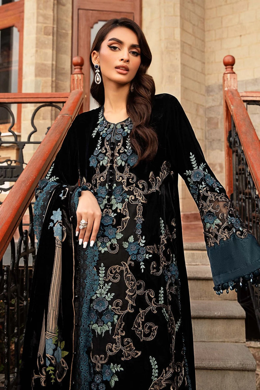 Maria.B. Winter Luxe Embroidered Velvet Suit