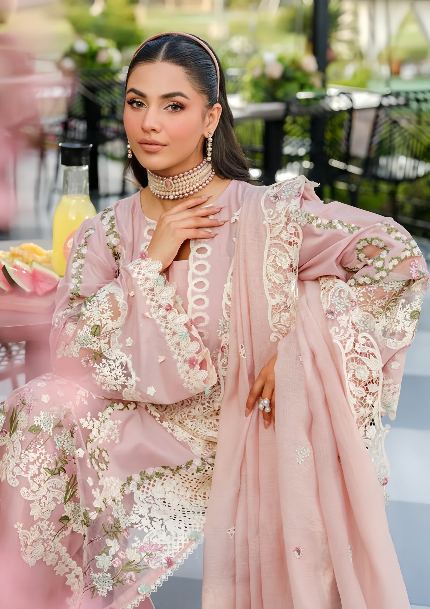 ELAF luxury LAWN  Embroidered Dress OH MY ROSE