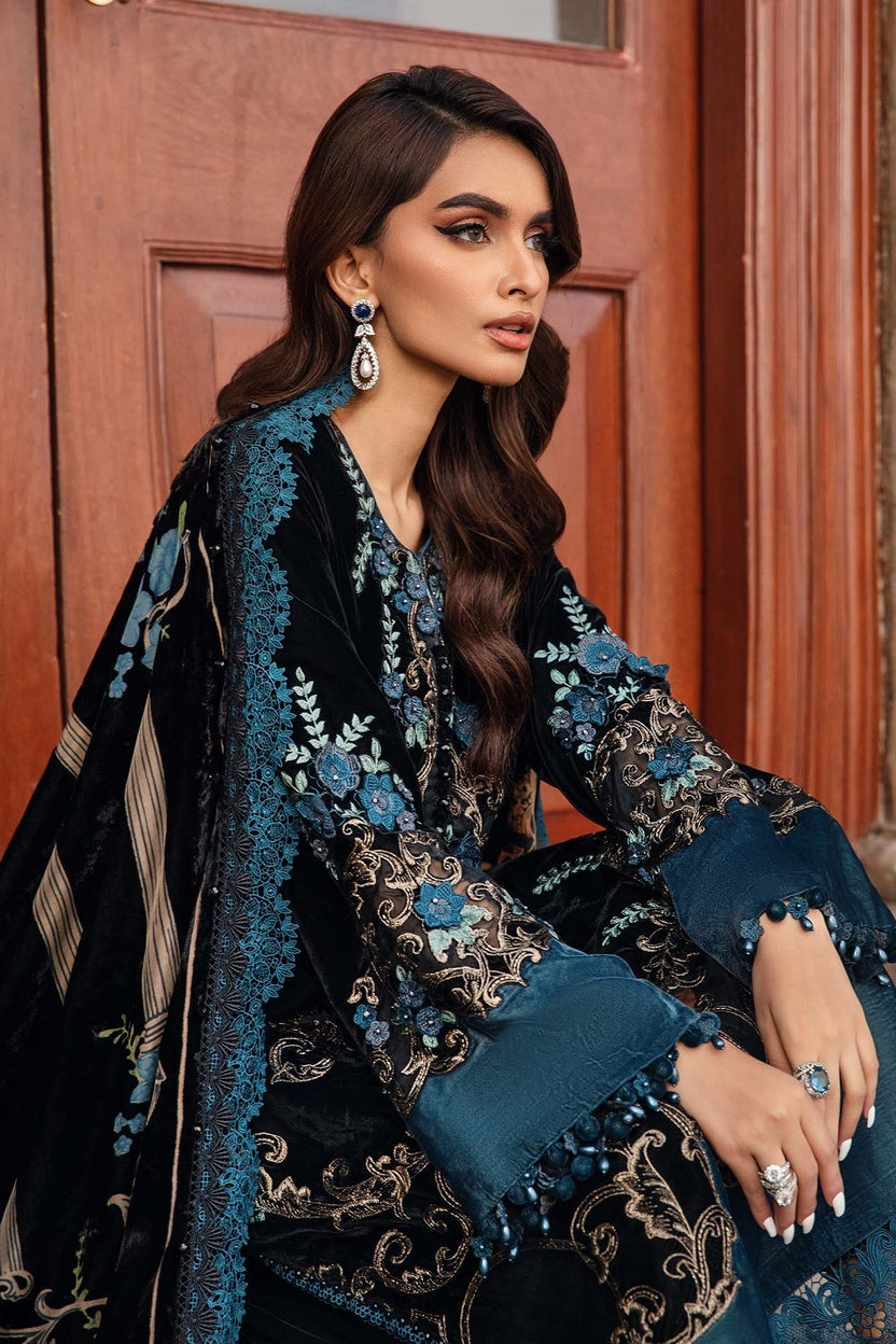 Maria.B. Winter Luxe Embroidered Velvet Suit