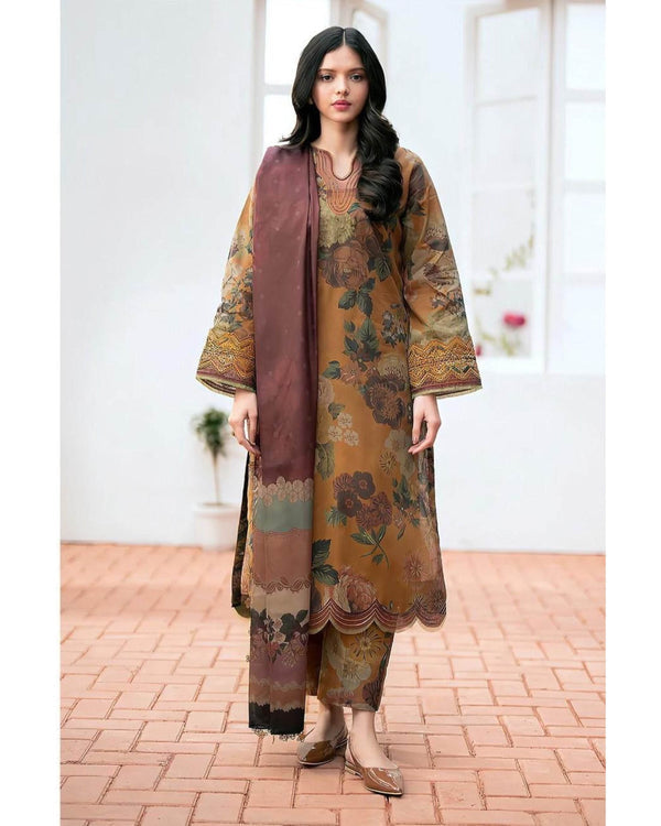 BAROQUE KARANDI UNSTICHED PRINTED 3PC