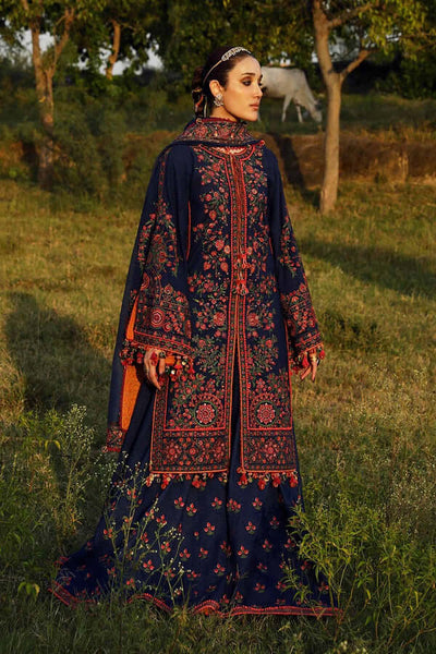 3 Piece Unstitched Heavy Embroidered Dhanak Suit With Four Sided Embroidered Dhanak Shawl