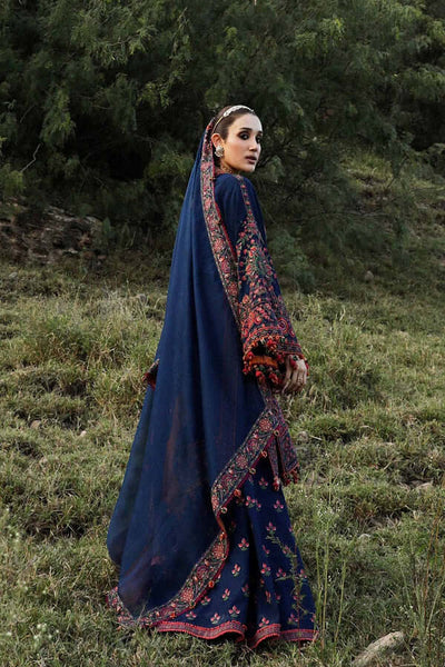 3 Piece Unstitched Heavy Embroidered Dhanak Suit With Four Sided Embroidered Dhanak Shawl