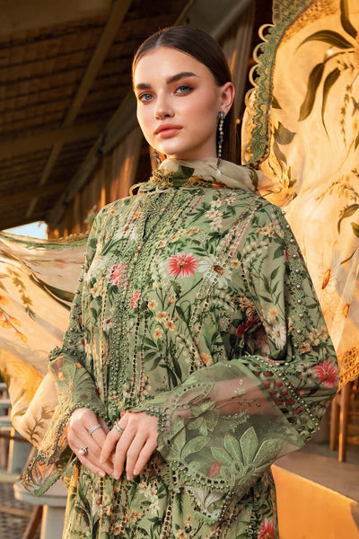 3 Piece Unstitched Embroidered Pure Lawn Suit with Printed Lawn Dupatta