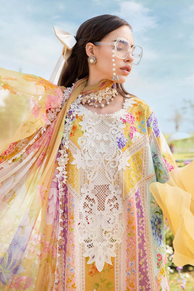 3 Piece Unstitched Embroidered Pure Lawn Suit with Printed Lawn Dupatta