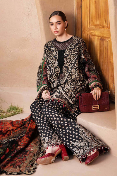 3 Piece Unstitched Embroidered Pure Lawn Suit with Printed Lawn Dupatta