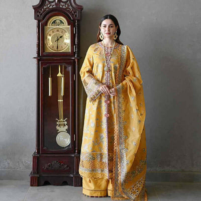 Heavy Embroidered Pure Lawn Suit with Heavy Embroidered Organza Dupatta