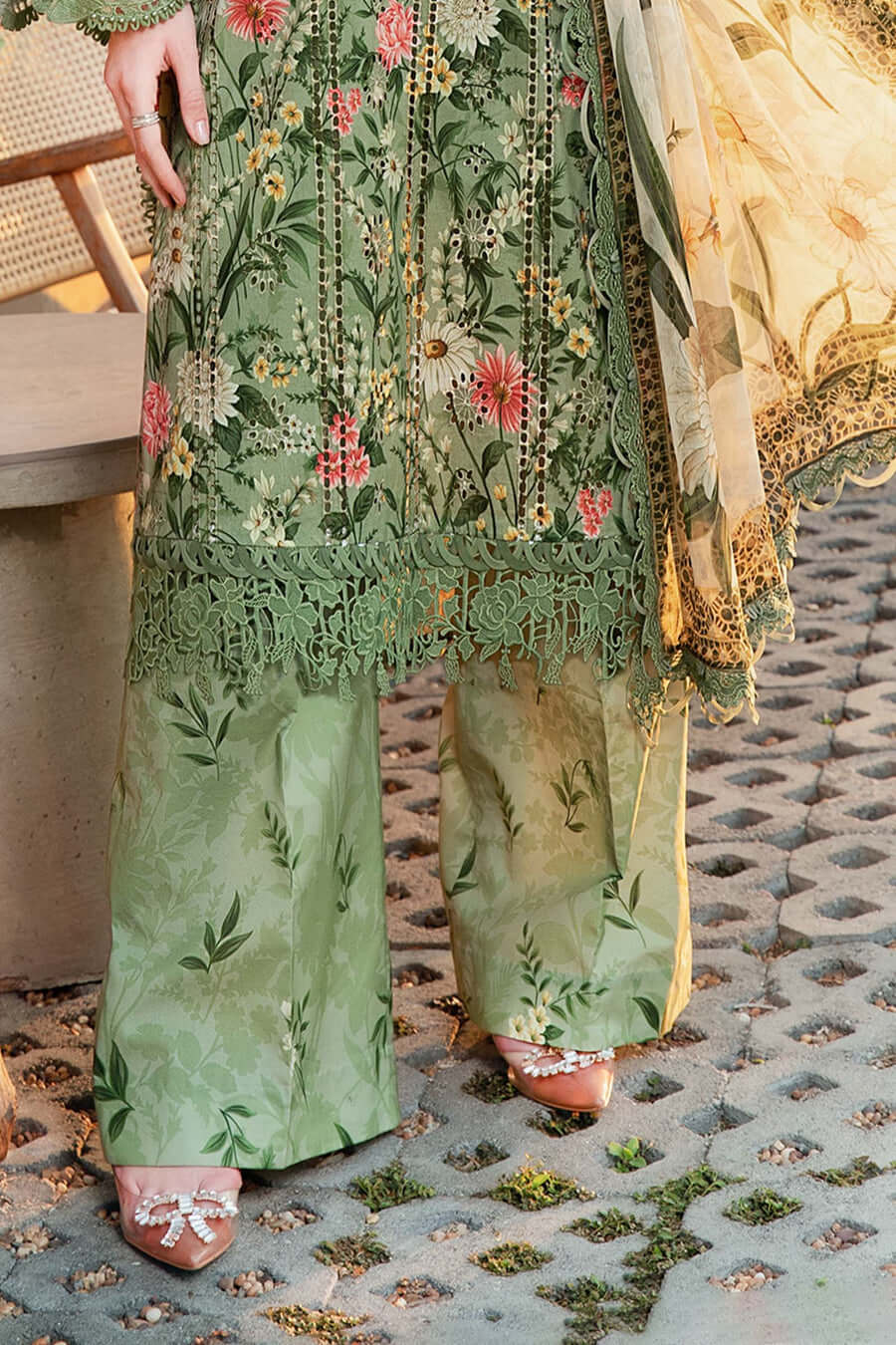 3 Piece Unstitched Embroidered Pure Lawn Suit with Printed Lawn Dupatta
