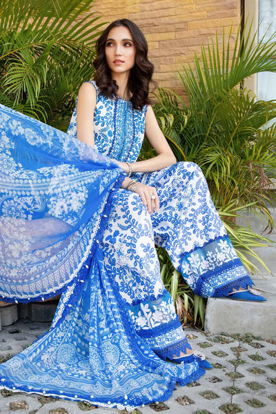 3 Piece Unstitched Embroidered Pure Lawn Suit with Printed Lawn Dupatta
