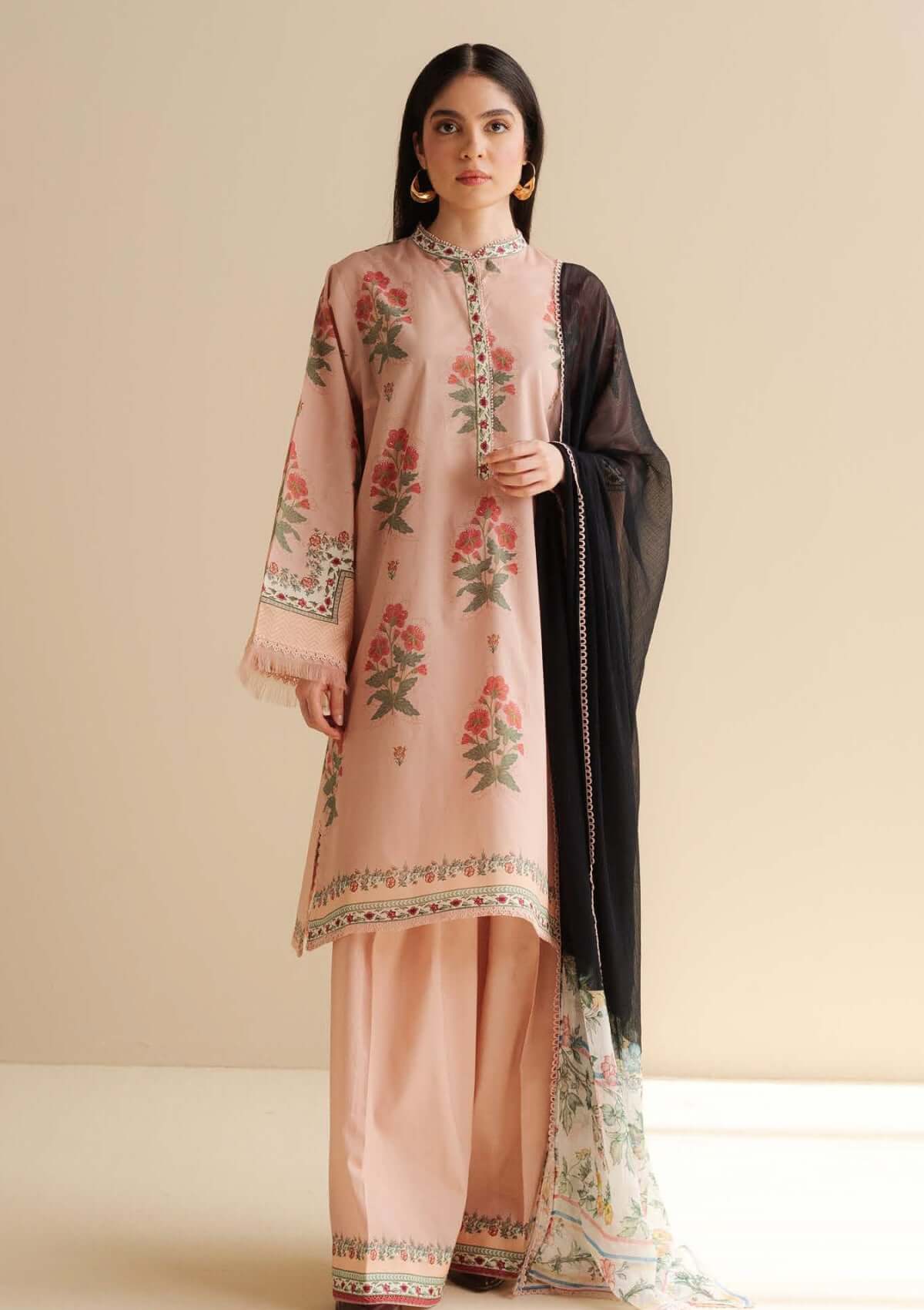 3 Piece Unstitched Digital Printed Pure Lawn Suit with Fine Printed Lawn Dupatta