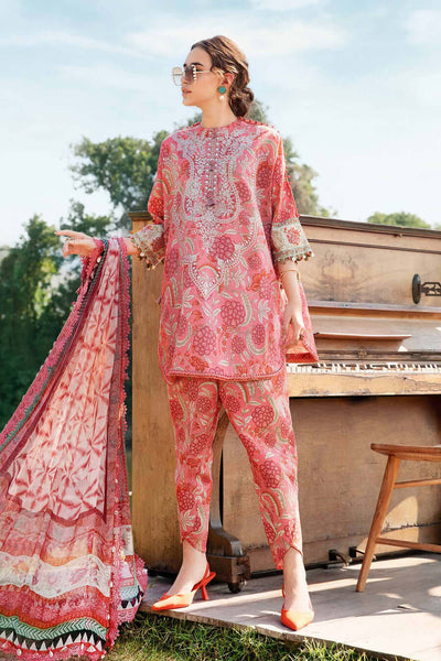 3 Piece Unstitched Embroidered Pure Lawn Suit with Printed Lawn Dupatta