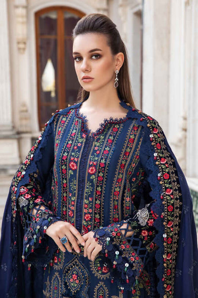 3 Piece Unstitched Heavy Embroidered Dhanak Suit with Heavy Embroidered Dhanak Shawl