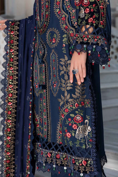 3 Piece Unstitched Heavy Embroidered Dhanak Suit with Heavy Embroidered Dhanak Shawl